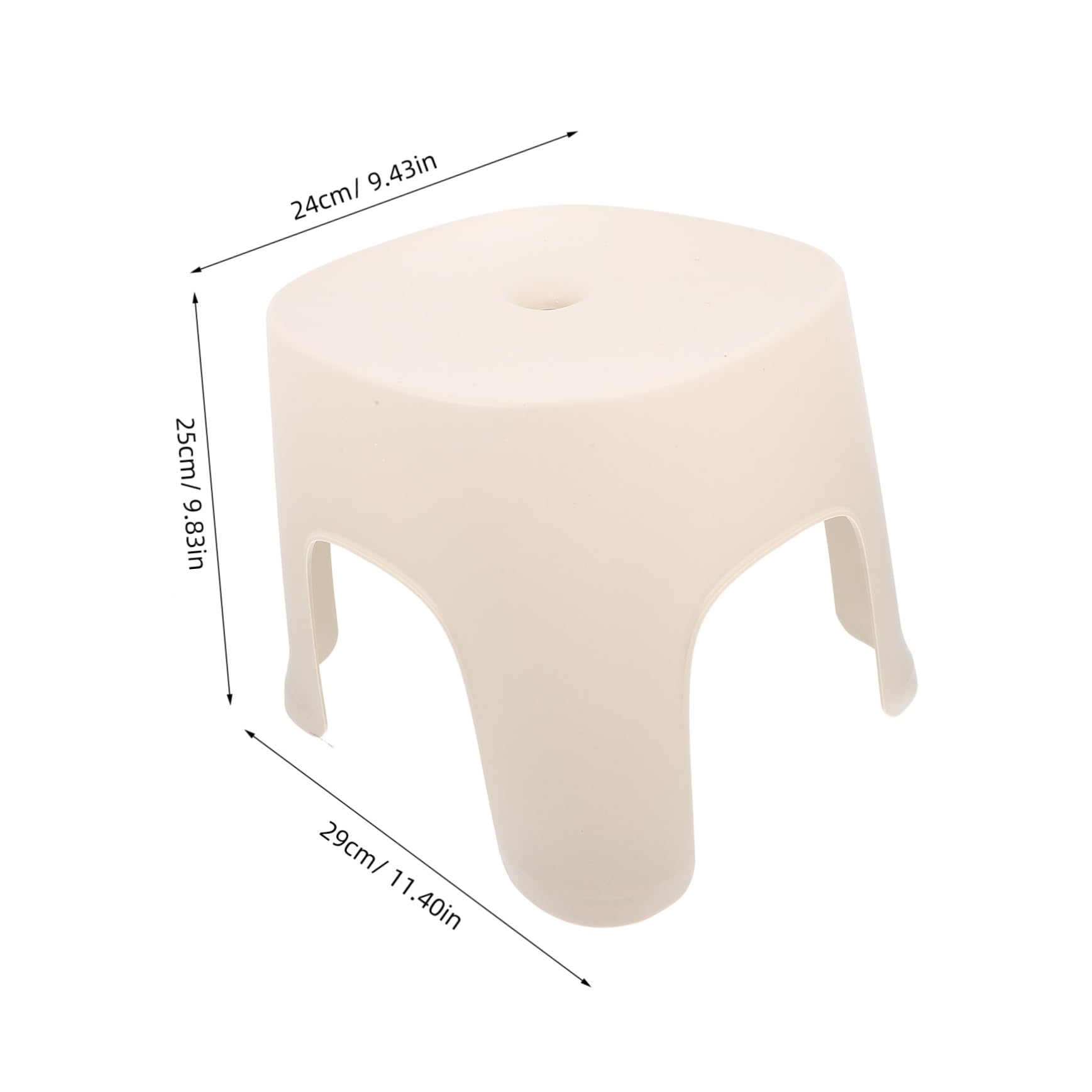 Beige Fußhocker Kunststoff, Rutschfester Tritthocker für Badezimmer