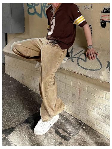 Men's Baggy Jeans Vintage Straight Leg Denim Pants with Pocket Streetwear2