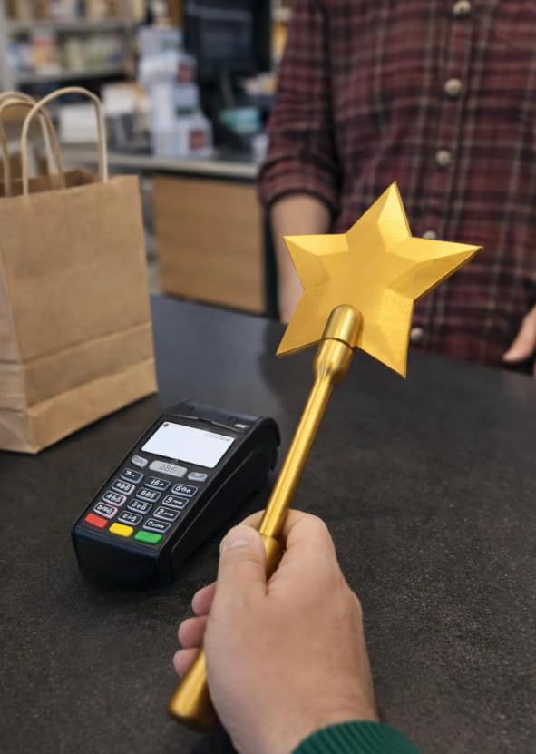 Sıradışı Sihirli Kredi Kartı Değneği – Temassız Ödeme İçin Peri Sopası Tasarımlı Kart Tutucu - Magic credit card wand sıradışı insanlara sıra dışı hediye tüm ilgiyi üzerine çeken ürün (gold)
