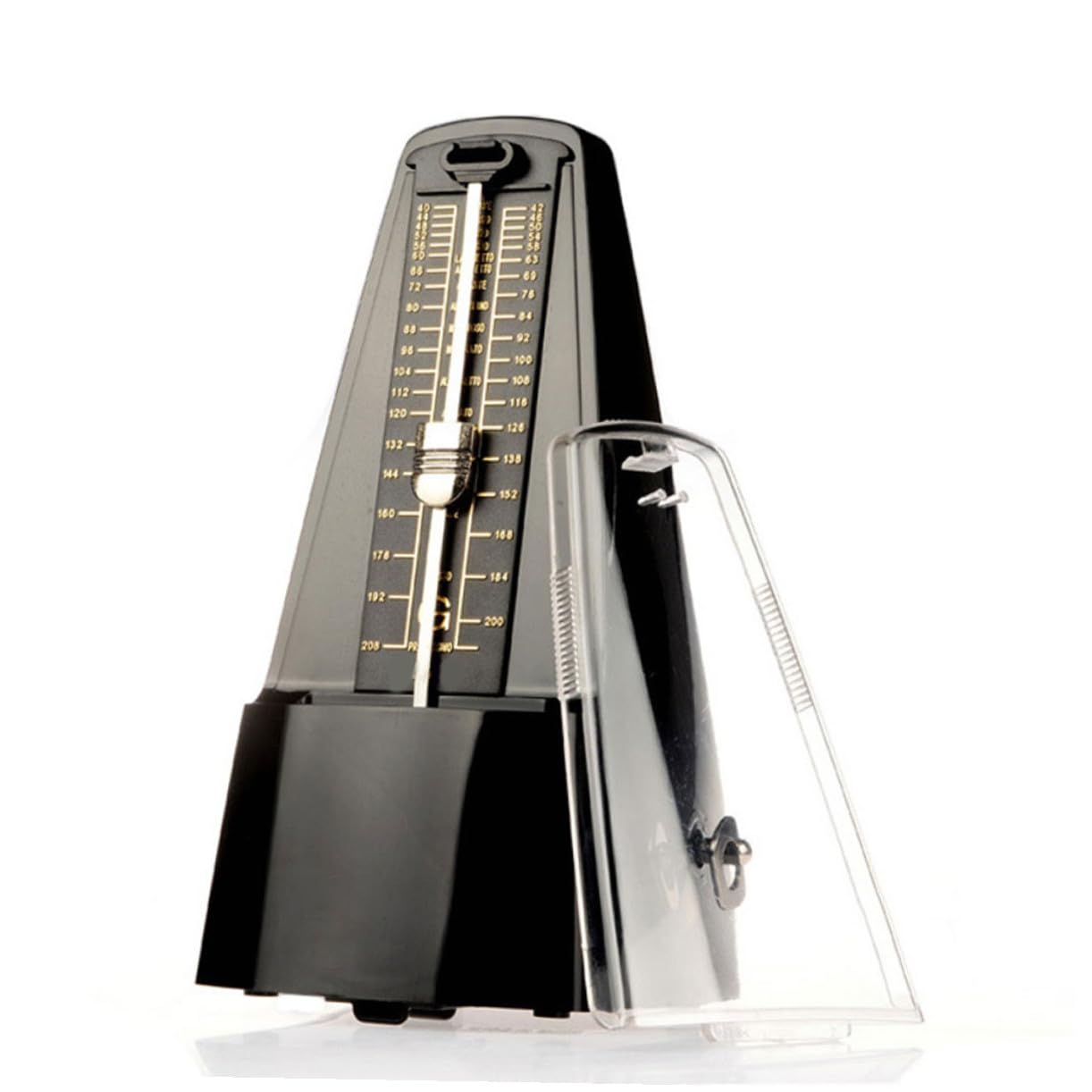 Metronomo Meccanico per Pianoforte, Violino e Basso | Nero, Design Classico in Abs e Metallo, con Clip per Spartito e Note, Facile da Usare Colore Casuale