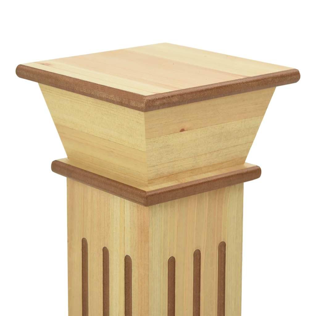 Klasyczny stojak na rośliny kolumnowy z jasnego drewna, 17 x 17 x 66 cm, z dużą podstawą na kwiaty i rośliny doniczkowe, konstrukcja MDF, stabilny i łatwy w pielęgnacji, idealny do salonu,