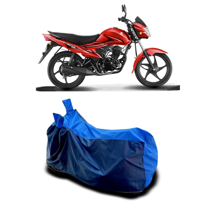 Image of DUFFEL-Two Wheeler Bike Body Cover Compatible for Suzuki Hayate Ep Bs6 Heat Protectio /UV-Rays /Birds Dropping /DustProof /Waterproof All Variants [Nevay Blue]