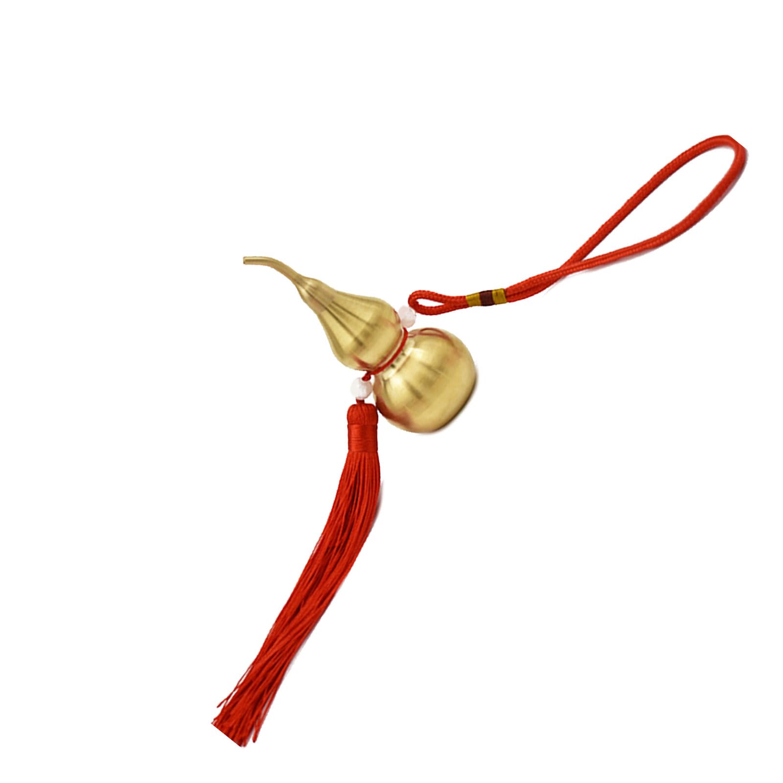 Lucky Hollowed Copper Gourd Fengshuis Ornament Decorative Hanging Pendant Charm with Tassels for Wealth and Happiness Antique Gourd Pendant