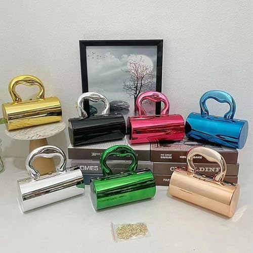 Image of KAMEILONG Acrylic Evening Clutch Purse Tote Handbag Bags for Women Chic Metal Purses Wedding Cocktail Party 2024 (gold)