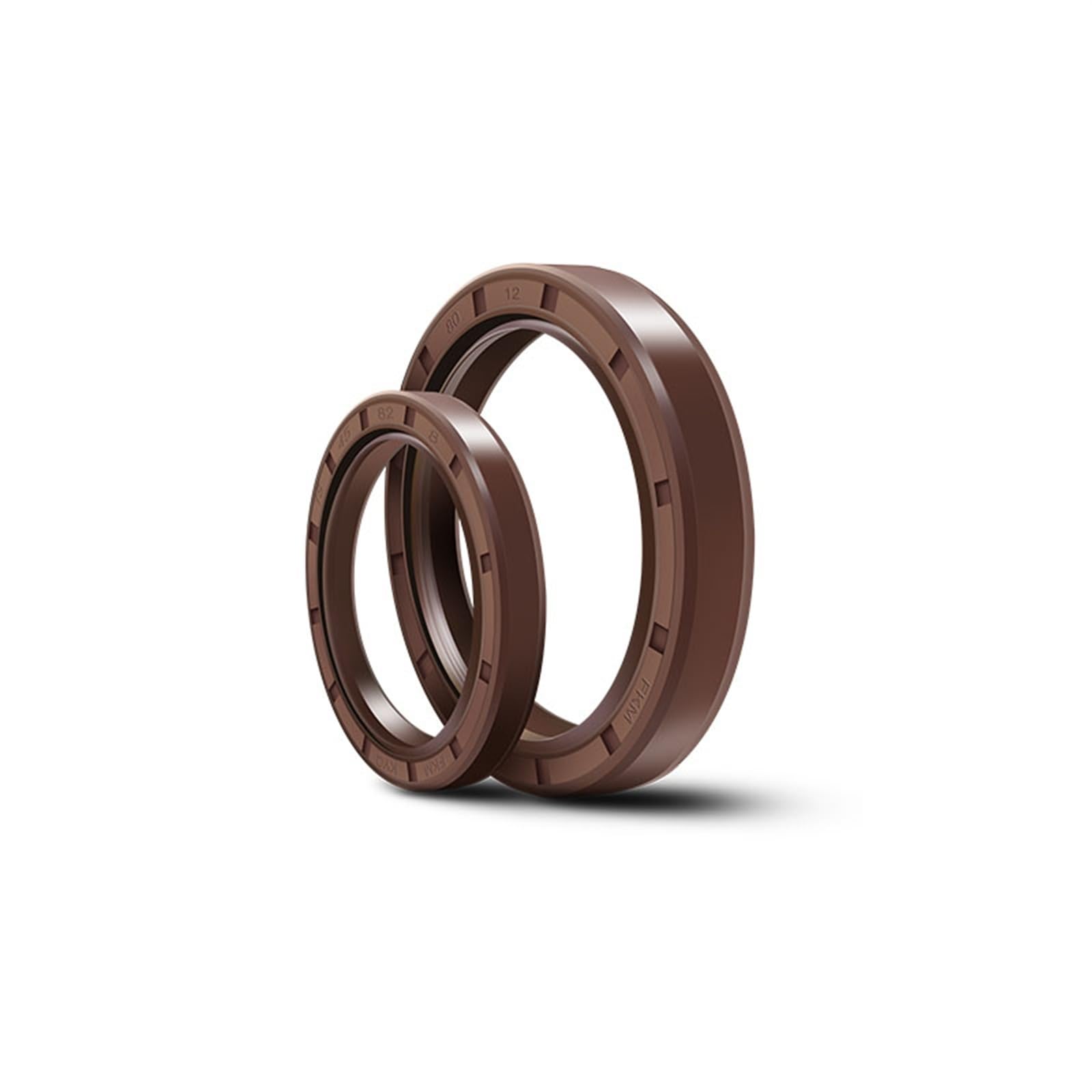 VekAuto Lot De 2 Joints D'étanchéité Universels TC Double Lèvre W Acier Ressort Joint Arbre Rotatif 15 X 35 X 5 Mm Haute Pression FKM Caoutchouc Marron