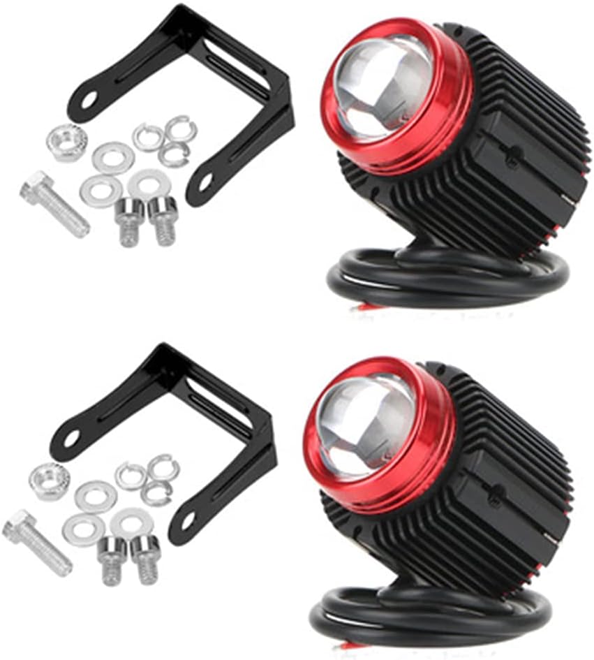 Motorcycle Spotlight Projector Lens Dual Color Mini LED Headlight Yellow White Driving lamp Universal for Trucks SUV ATV Cars (Model 1)