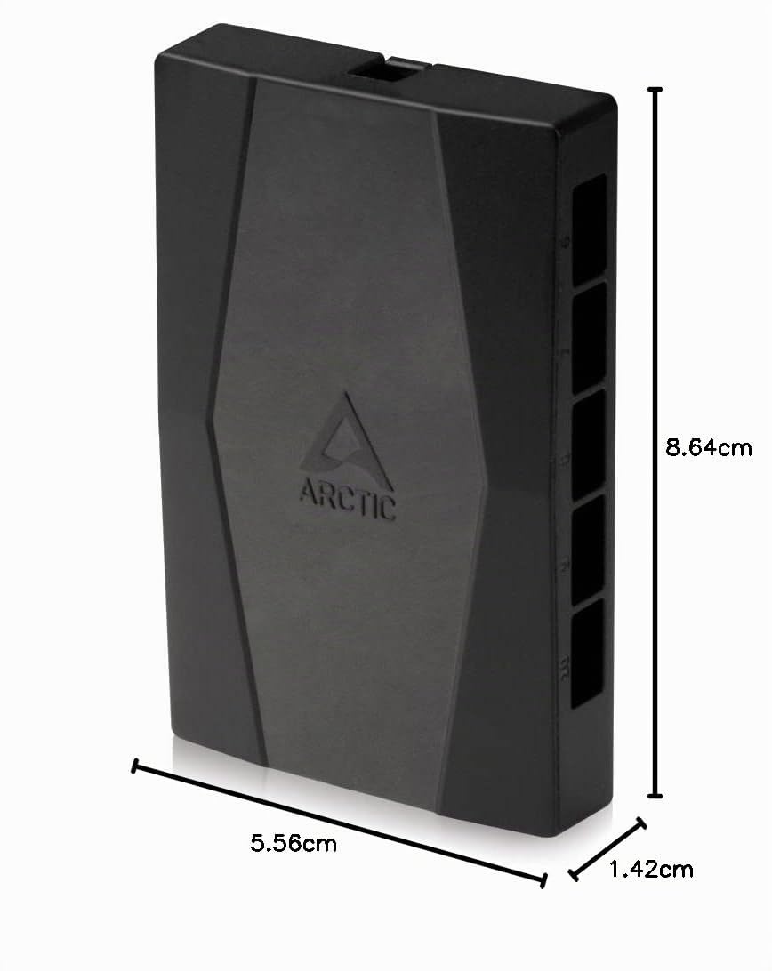 ARCTIC Case Fan Hub - Hub per Ventole PC, Distributore di Ventilatori, Funzione PWM, fino a 10 Ventole (4 pin), Connettore con Potenza SATA - Nero