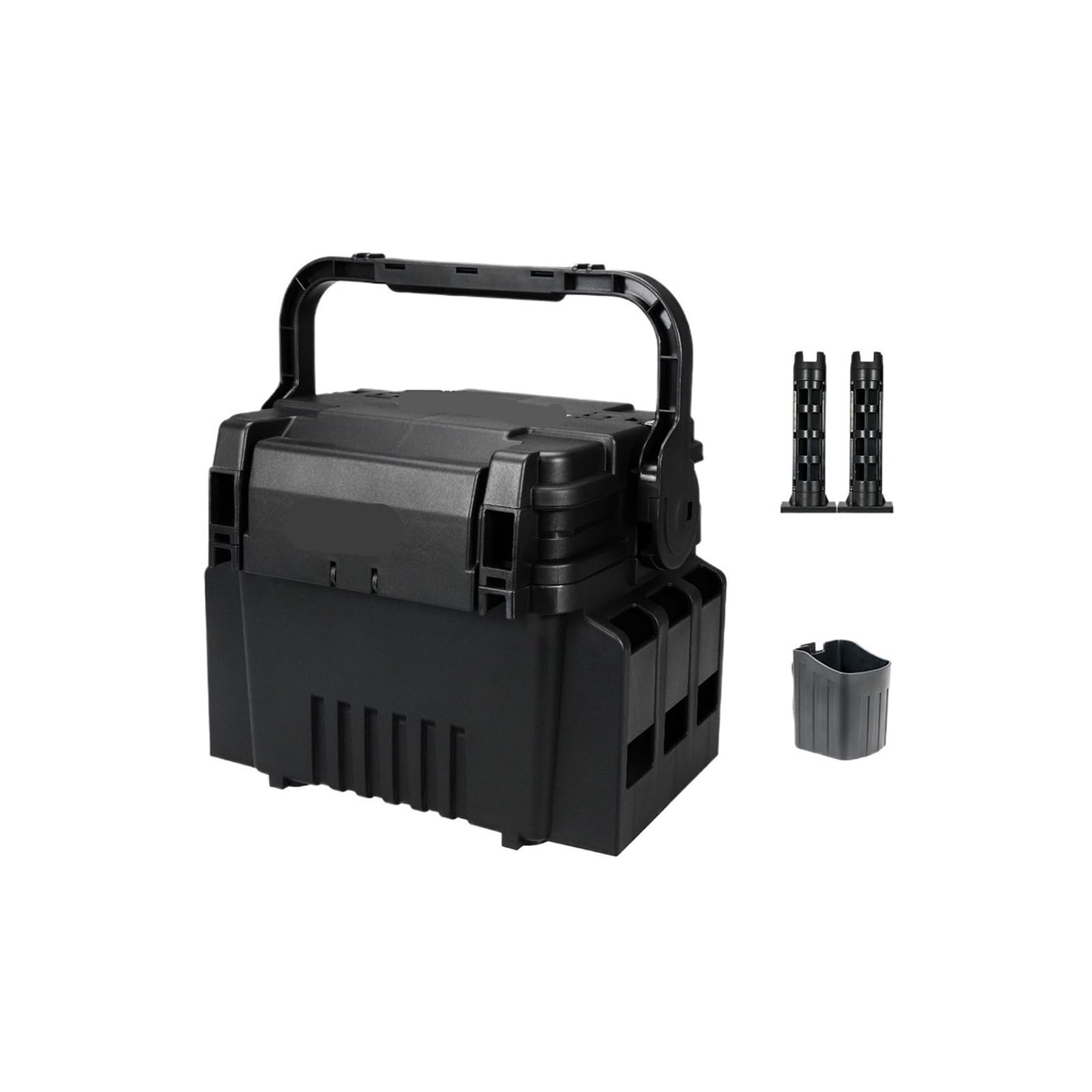 10L Fishing Tackle Box Multifunction Two-Layer Storage Organizer(Black)