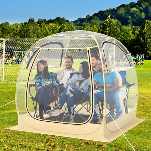 Goplus Sports Tent, Instant Pop up Weatherproof Shelter, Portable & Foldable Outdoor Clear View Bubble Tent w/Carrying Bag, Floor Mat, Watch Sports Events Camping (5-6 Person 6 x 6 ft)