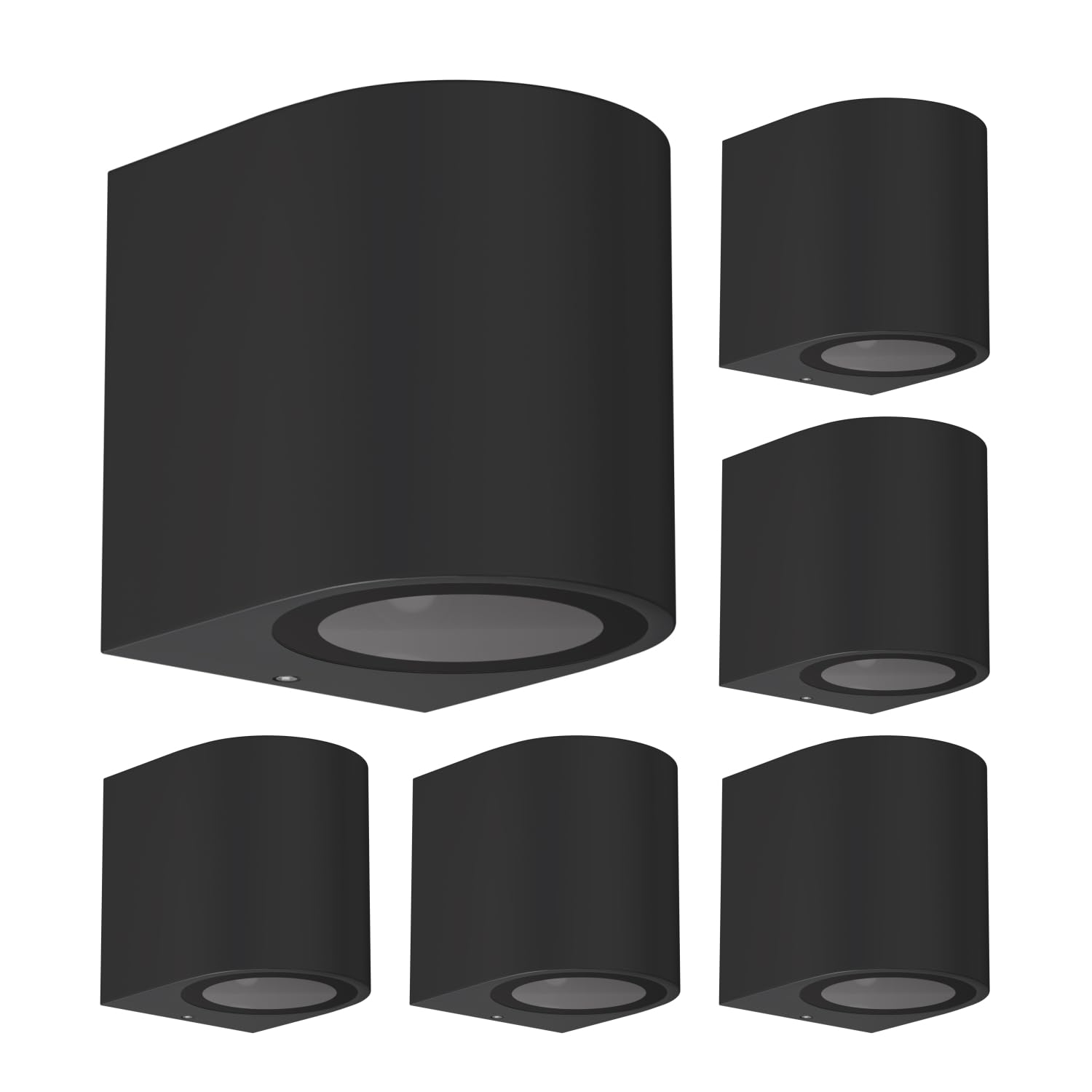 ledscom.de 6 pcs. wall Light ALSE for Outdoors, IP54, Downlight, Black matt, Round, 1x GU10 max. 35W โ image 1