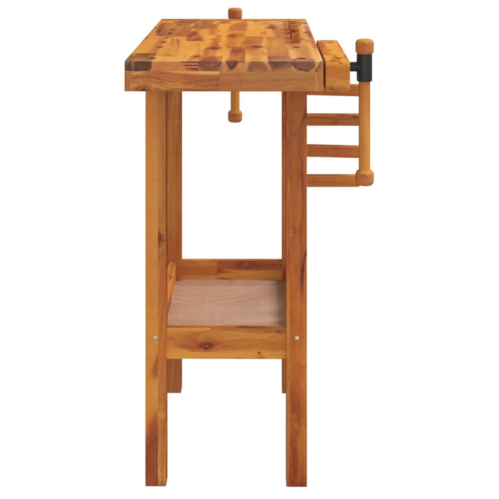 Banco de trabajo con abrazadera Banco de trabajo madera mesa de trabajo de madera maciza de acacia Banco de trabajo - 92 x 48 x 83 cm