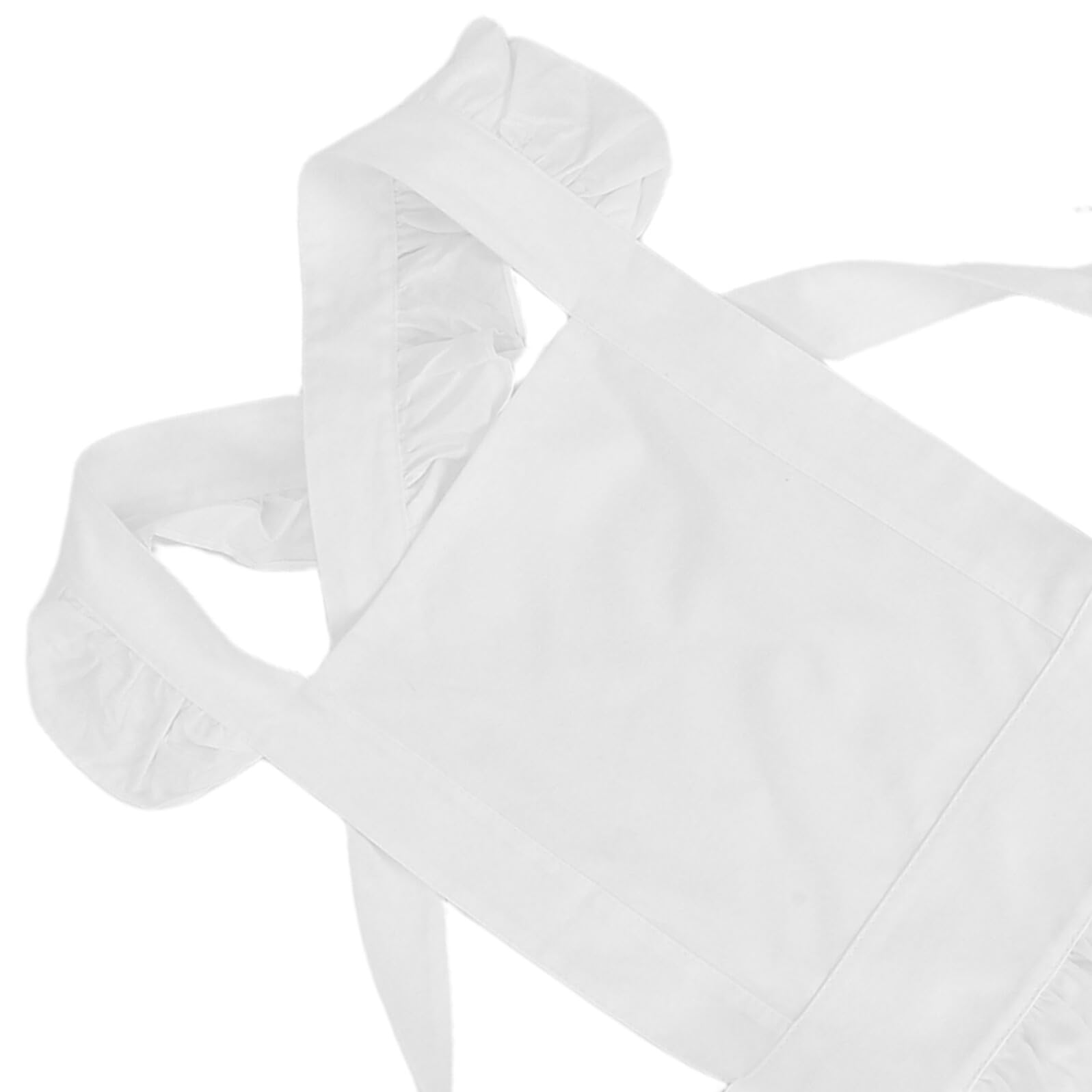 Grembiule da Donna Bianco in Cotone con Tasche Regolabile, Grembiule da Cameriera per Cucina, Ristorante e Pasticceria, Stile Retrò Funzionale per Uso Professionale