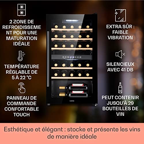 Cave à vin Klarstein Barossa 29 Duo 29 bouteilles 80 2 zones 5 à 22 °C LED - vue 3