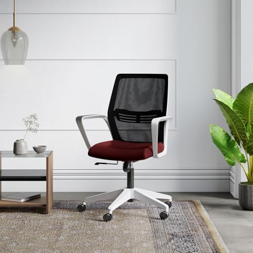 Interio by Godrej Vurv Mesh Mid Back Study Chair (Milan Red) | 1 ...