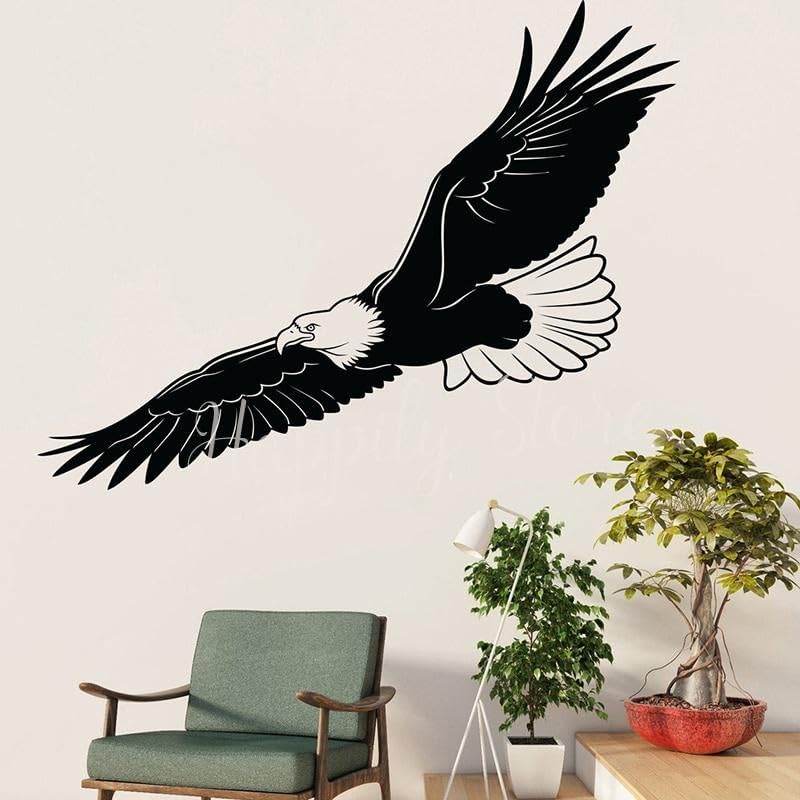 Stickers muraux aigle pour masquer un mur vide sans percer le salon 105 x 80