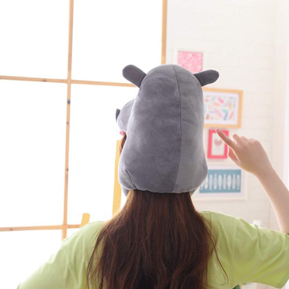 Amosfun Realistic Hippo Hat Adjustable Novelty Hippo Headgear Funny Clothing Accessories Cute Cap Stuffed Animal Photo Props Party Decoration - Image 3