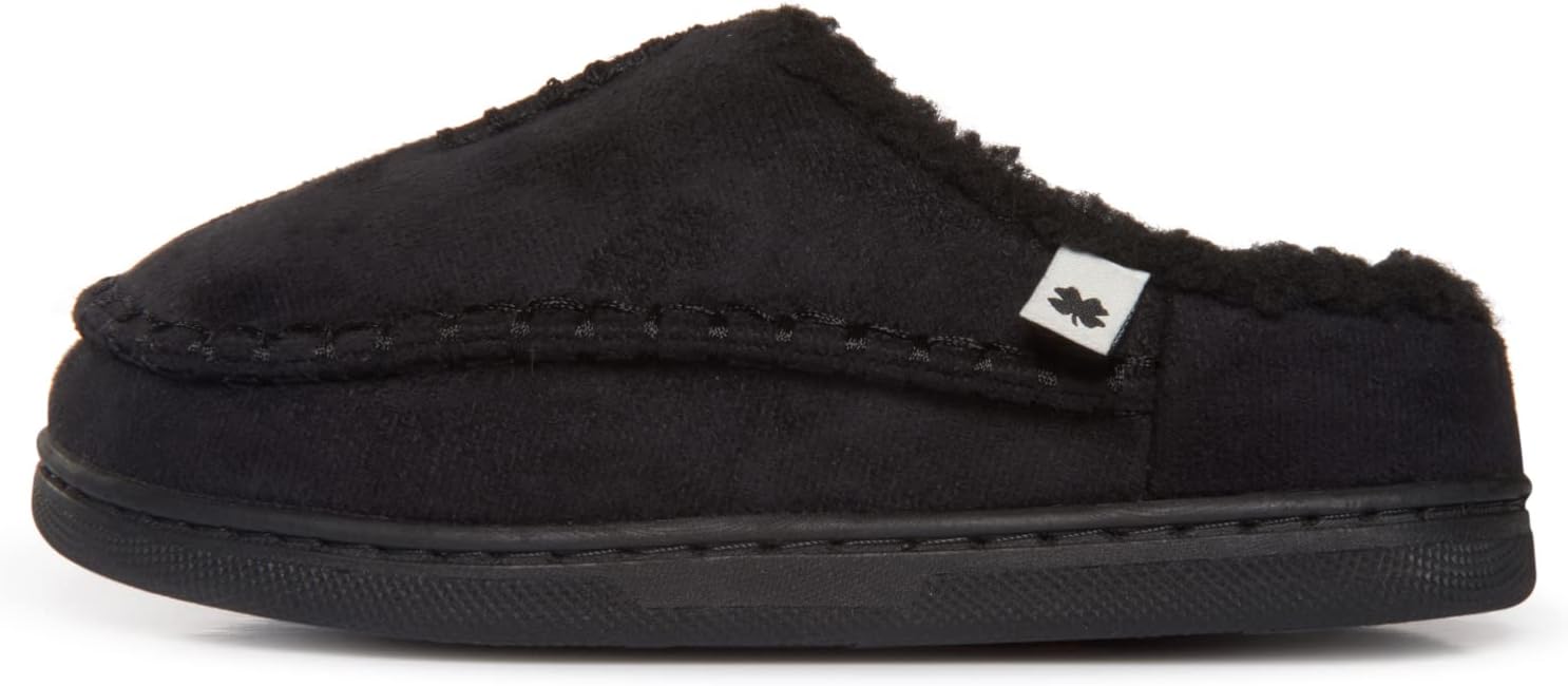 Lucky Brand Boys' Microsuede Clog Slippers with Non-Slip Rubber Sole, Warm Fuzzy Indoor Outdoor House Shoes - Image 3