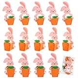 Sacchetti Regalo di Pasqua, 20 Pezzi Bomboniere Scatola Regalo Coniglio, Sacchetti per Regali Fai da Te per Pasqua per Confetti Biscotti Cioccolati Dolcetti
