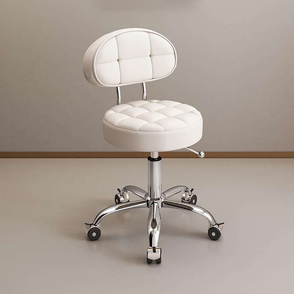 QUSYZD Hairdressing and Beauty Salon Equipment, Salon Chair 360° Rotation, 10 CM Height Adjustable, Hydraulic Barber Chair, Hairdresser Multifunctional Barber Chair, Hair Styling,White