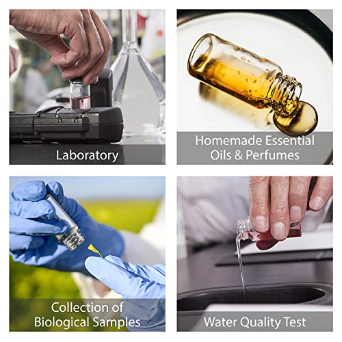 Four E'S Scientific 20220908 100 Pack 20Ml Sample Vials, 0.7Oz Clear Glass Vials With Black Pp Screw Caps, Liquid Storage Glass Thread Bottles, For Lab thumb #5
