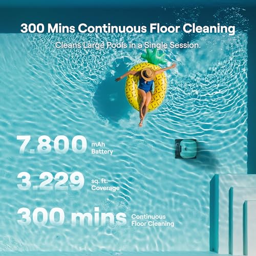 Image of Beatbot Sora 10 Cordless Pool Vacuum Robot for Inground & Above Ground Pools, 6800 GPH Suction, Floor /Wall /Waterline /Shallow Area Cleaning, Waterline Parking, 300 Mins Runtime, Mint Green