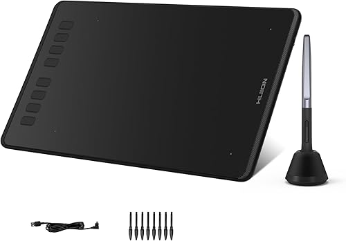 Huion Inspiroy H950P - Tableta de dibujo gráfico con función de inclinación bolígrafo sin batería 8192 sensibilidad a la presión y 8 accesos