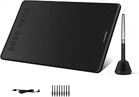 Huion Inspiroy H950P Mesas Digitalizadoras, caneta sem bateria, sensibilidade à pressão 8192 e 8 atalhos definidos pelo usuário, compatível com Mac, Linux (Ubuntu), Windows PC e Android
