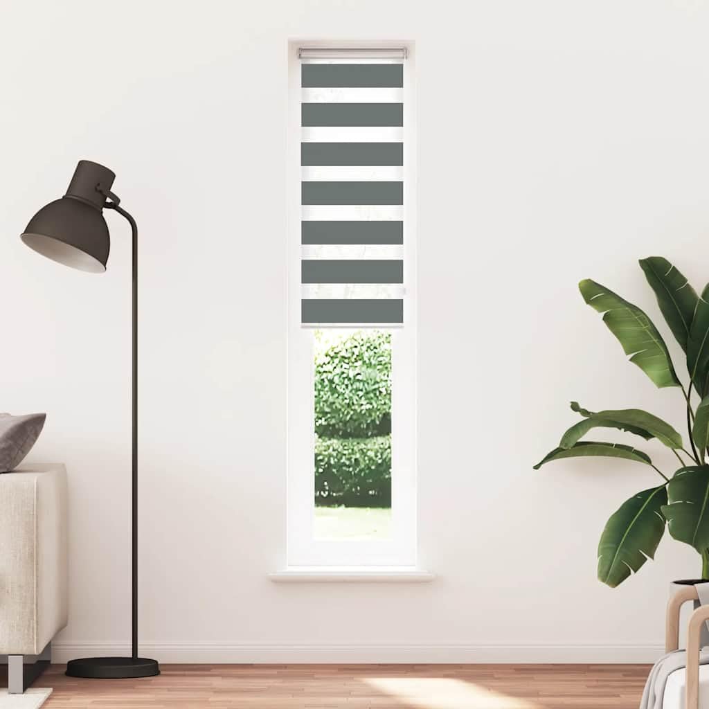 Store Zèbre Noir 115x100 cm, Store Enrouleur Jour Nuit en Polyester pour Salon et Bureau, Rideau Occultant Réglable avec Fixation sans Perçage ou avec Vis