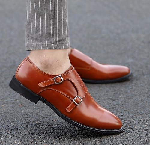 Image of AADI Men's Synthetic Leather Monk Strap Formal Shoes