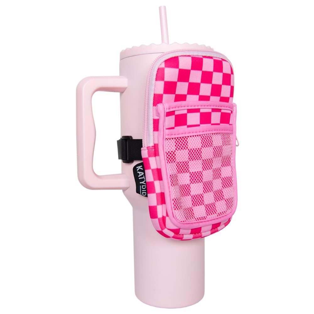 KATYDID Tumbler Zipper Pouch and Phone Holder with 3 Pockets - Compact Water Bottle Pouch for Wallet, Keys, and Phone - Premium Tumbler Accessories