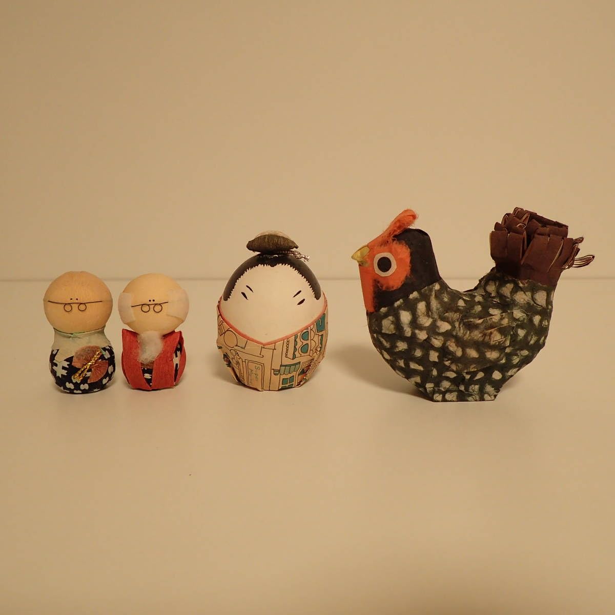 Amazon.co.jp: 昭和レトロ和紙人形？4点 おじいちゃん