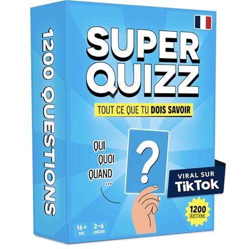 The World Game Super Quizz - Française - Jeu Trivial - Jeux de Société Adulte avec 1200 Questions de Culture Générale - Jeu de Societe avec Cartes - Jeux...