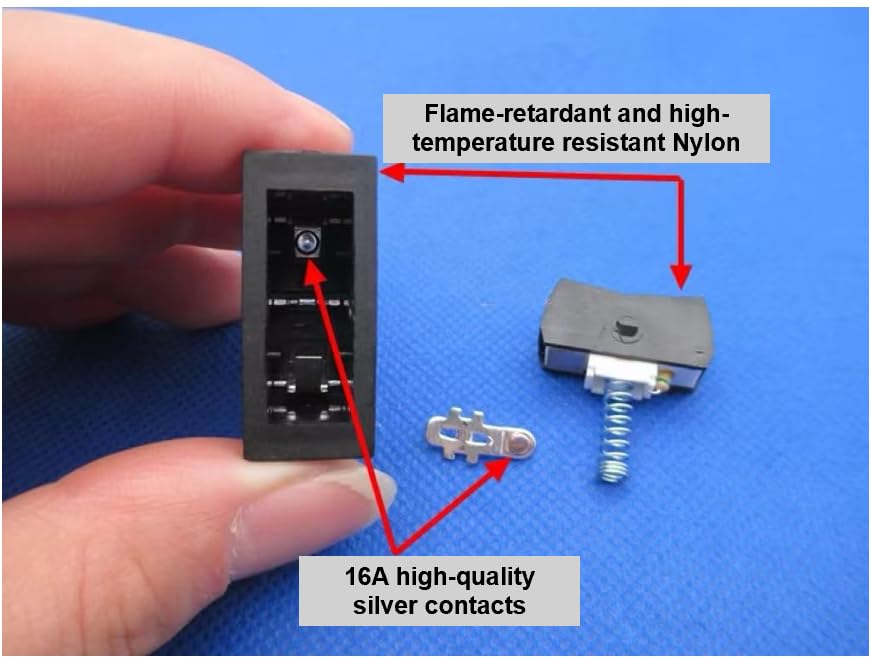 2Pcs RK1-15 Rocker Switch Compatible with Sok-en 3 Pins 2 Positions Switch Maintained 16(6) A Fits Electric Heaters 125/250VAC T100/55