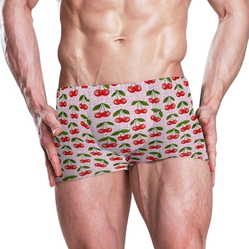 Cherry Fruit Mens Swim Trunk Swimwear Bathing Suit Swim Brief Square Leg Board Short S B04047092