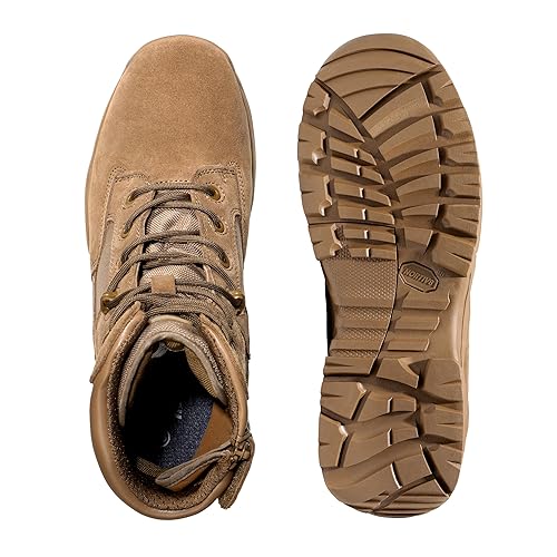 Image of NORTIV 8 Mens Military Tactical Work Boots Hiking Side Zip Leather Outdoor Motorcycle Combat Boots Response