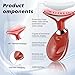 Neck&Face Massager with 7 Colors-Multi-Functional Skincare Tool,Home Beauty Device for Wrinkles&Relaxation (Red)