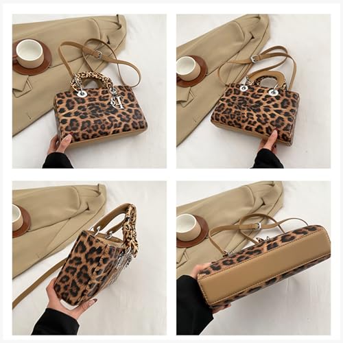 Image of Leopard Print Handbag - Women's PU Leather Crossbody Bag, Waterproof, Fashion Messenger & Satchel Bag