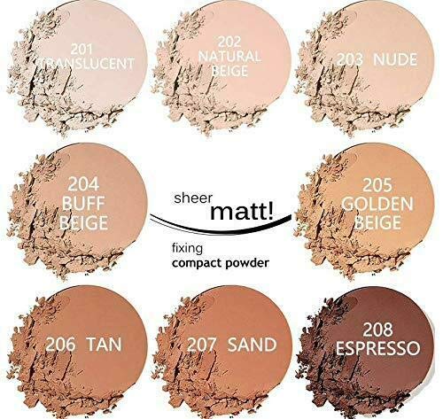 Aquapurity Phoera Sheer Matte Compact Powder Fixing Powder Makeup Base Fixer Setting Powder Foundation Fixing Compact Pressed Powder Long Lasting Make Up Fixer Skin Vitamin E Beauty Blender (202 Natural Beige) #TOP2