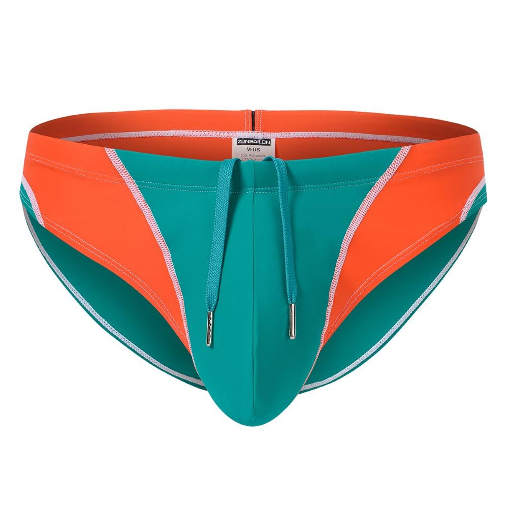 BIATWOWR Sexy Low Rise Swim Trunks - Bulge Pouch, Adjustable Drawstring Comfort