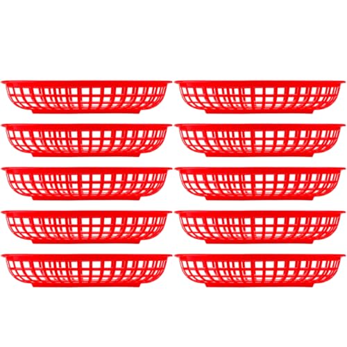 VOSAREA 10Pcs Decorative Tray Versatile Fried Chicken Holder Snack Basket for Fruits Bread and Party Use for Kitchen Home Hotel Picnic Settings