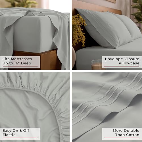 Image of Mellanni Twin Sheets Set - 3 PC Iconic Collection Bedding | Hotel Luxury, Extra Soft, Cooling Bed Sheets - Wrinkle, Fade, Stain Resistant (Twin, Spa Mint)