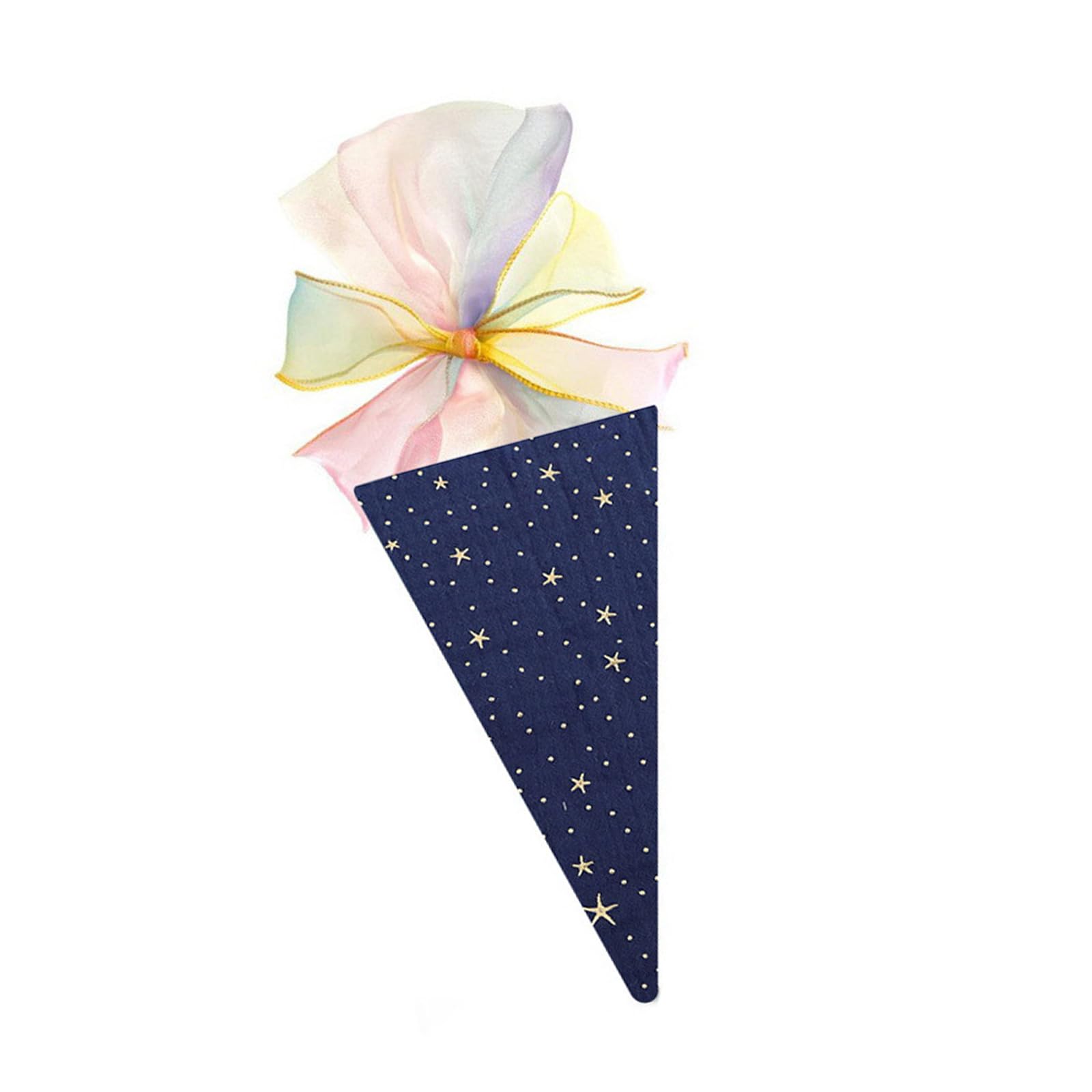 TFAOYS Multipurpose Ice Cream Cone with Ribbon Bowknot Decoration Interactive Party Family Gatherings Kids Colorful Ice Cream Cone Party