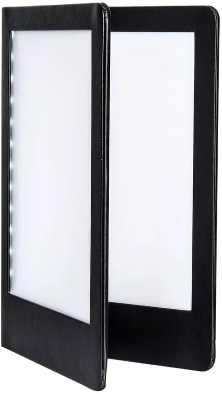 Couverture de menu LED rechargeable A5 en cuir PU avec 4 faces pour restaurant - 8