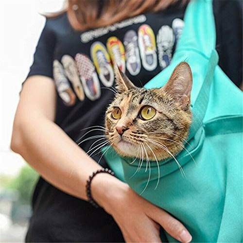 LZS Pet Dog Puppy Cat Carrier Bag Sling- Bolsa de Hombro Ajustable para Manos Libres para Viajes al Aire Libre (Verde)