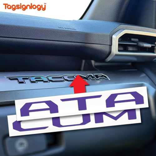 Image of (2 Sets) Prime Series UV Weatherproof Vinyl Decals for Glove Box Dashboard Letter Inserts Compatible fits Tacoma 2024-2026 (Gloss Purple)