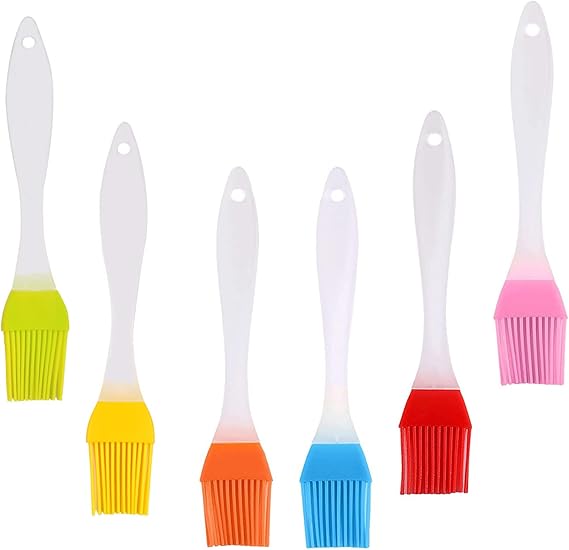 6 Pcs Pastry Brushes, Silicone Brush Cooking, Silicone Bright Color