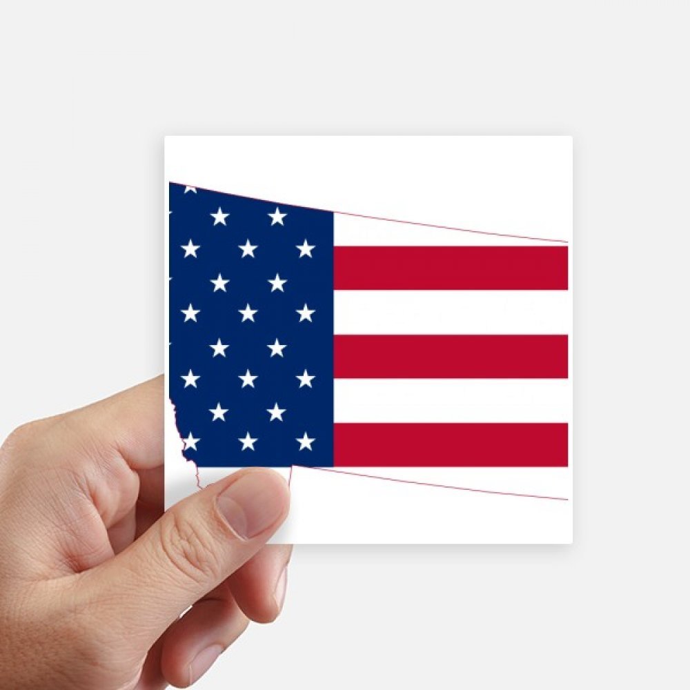 Autocollant drapeau Montana USA carré de 10 cm pour déco de valise et pc portable 8 pcs