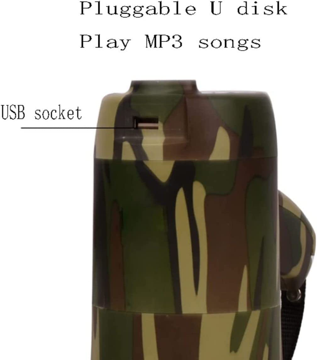 Megáfono de Mano Megáfono portátil Altavoz de megáfono de 15 W Amplificador de Voz de Mano de Camuflaje con Control de Volumen Megáfono para simulacros de Seguridad Micrófono