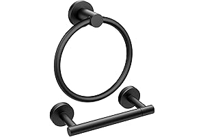 FORIOUS Matte Black Bathroom Toilet Paper Holder