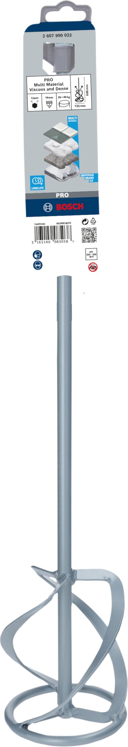 Bosch Professional Cestello agitatore (Festa-Ø: 135 mm, Quantità: 25-60 kg, Accessori Trapani)